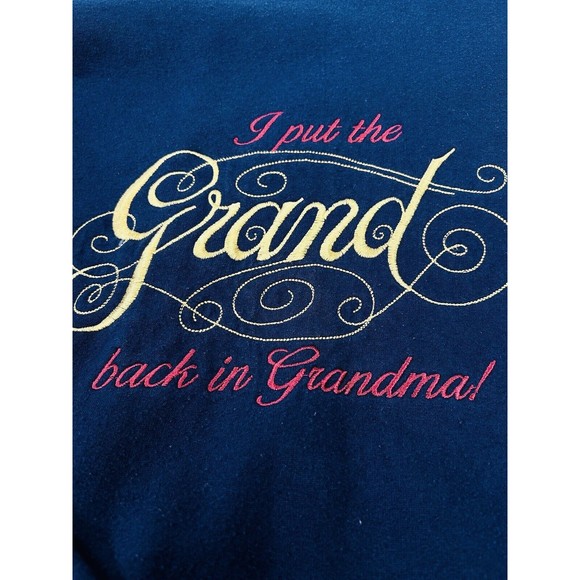 Vintage Grandma Sweatshirt Size XL‎ Embroidered Crewneck Blue - Picture 5 of 11